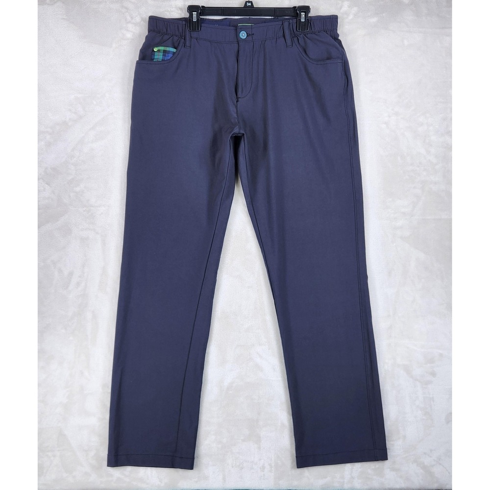 William Murray Pants Mens 36x32 Blue‎ Straight Fit Stretch Chino Golf Casual